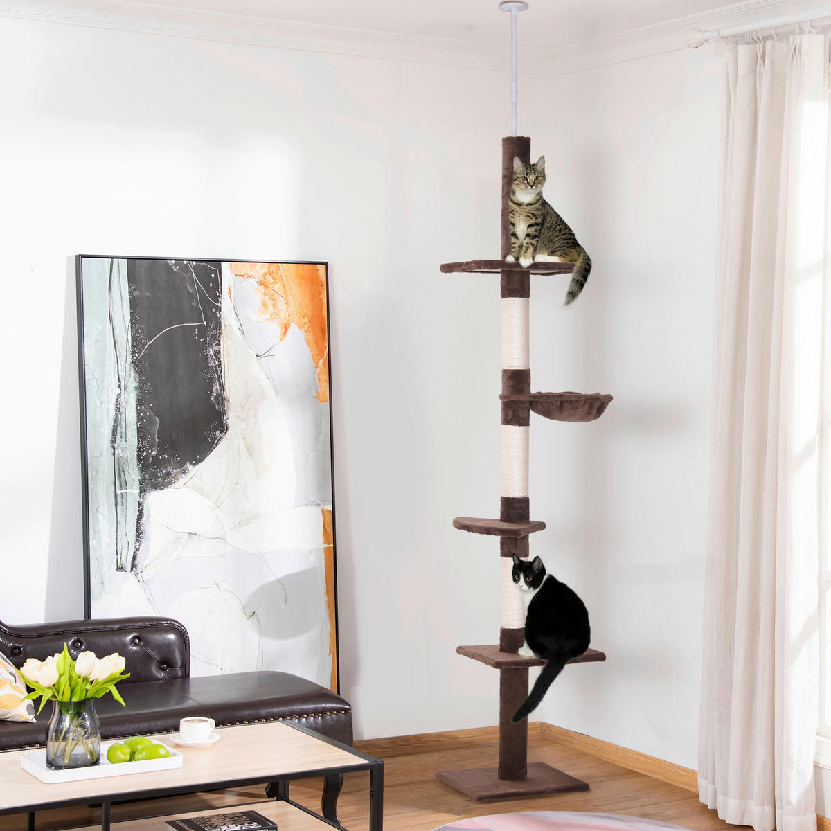 PawHut Kratzbaum braun Polyester B/H/L: ca. 30x260x40 cm Kratzbaum - braun (40,00/30,00/260,00cm) - PawHut