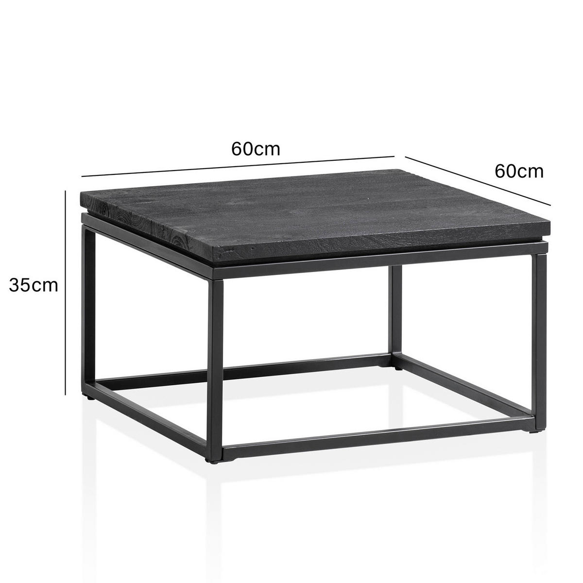 Couchtisch schwarz B/H/T: ca. 60x35x60 cm Couchtisch - schwarz (60,00/35,00/60,00cm) - Wohnling