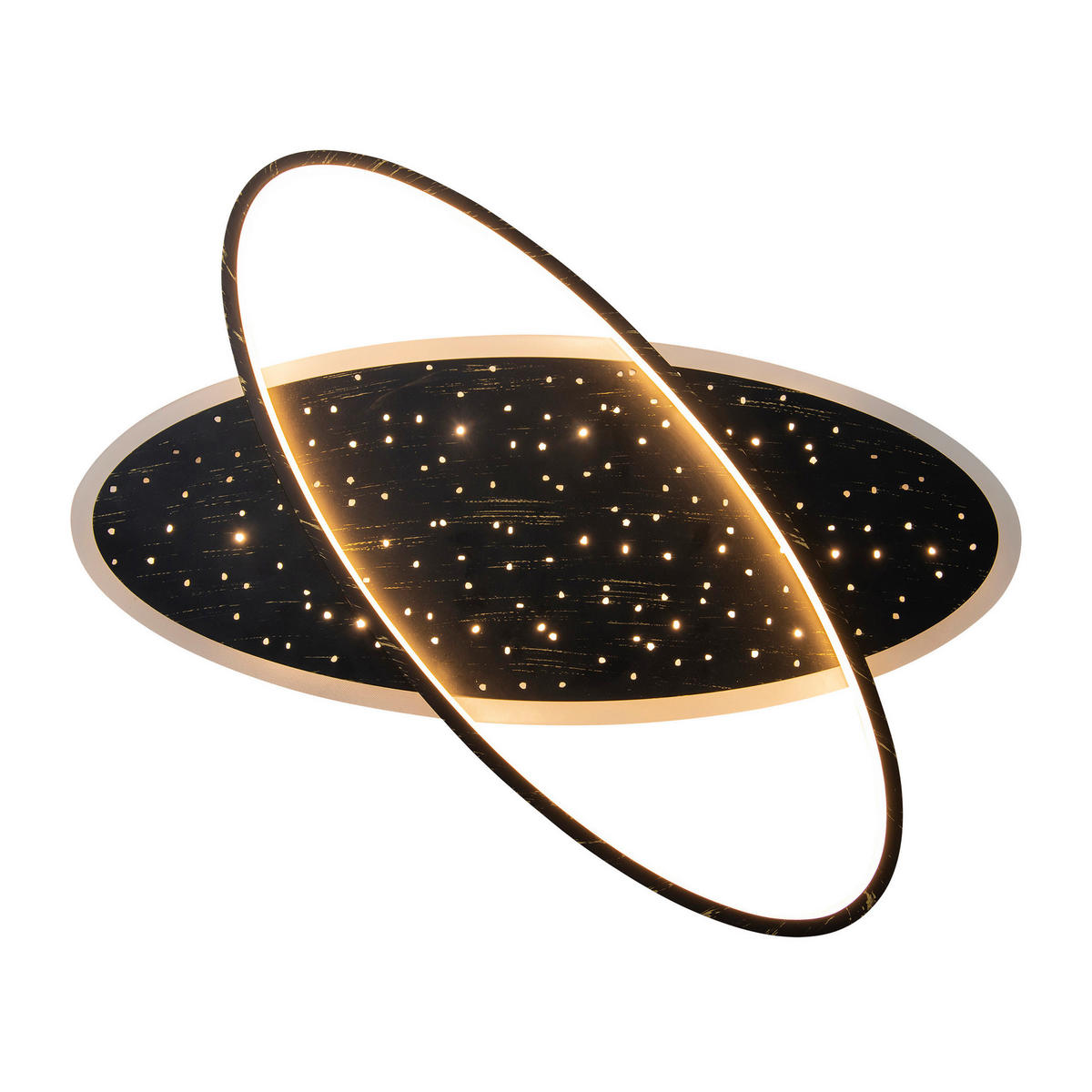 Näve Leuchten LED-Deckenleuchte schwarz Kunststoff Metall B/H/T: ca. 60x6,5x47 cm STELARIS - schwarz (60,00/6,50/47,00cm) - Näve Leuchten
