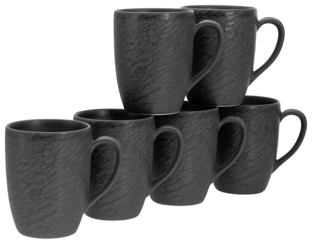 CreaTable Kaffeebecherset Rondo Schiefer schwarz Steinzeug Rondo Schiefer - schwarz - CreaTable
