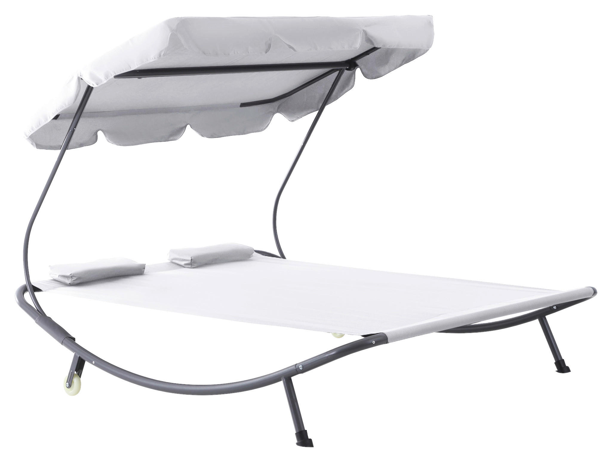 Outsunny Doppel-Liege cremeweiß Polyester B/H/L: ca. 175x134x200 cm Doppel-Liege - cremeweiß (200,00/175,00/134,00cm) - Outsunny