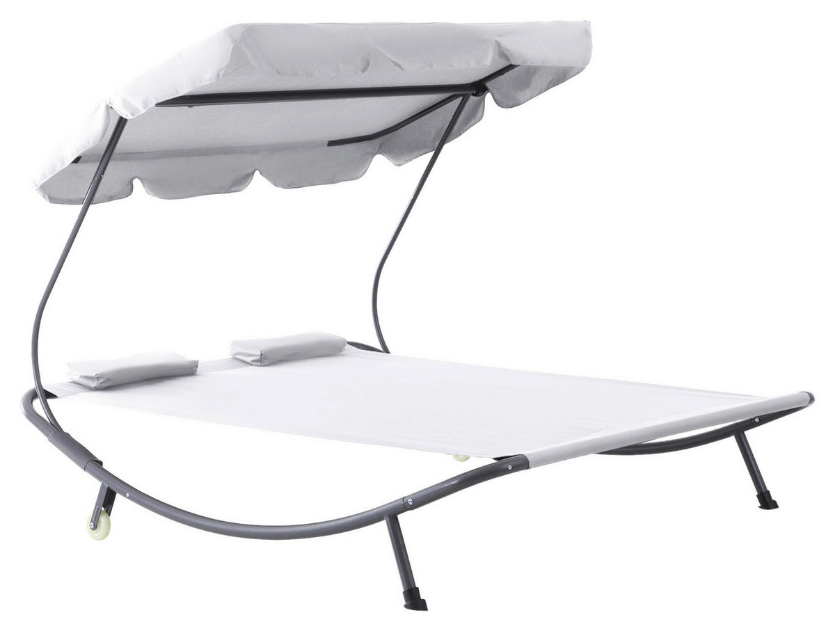 Outsunny Doppel-Liege cremeweiß Polyester B/H/L: ca. 175x134x200 cm Doppel-Liege - cremeweiß (200,00/175,00/134,00cm) - Outsunny