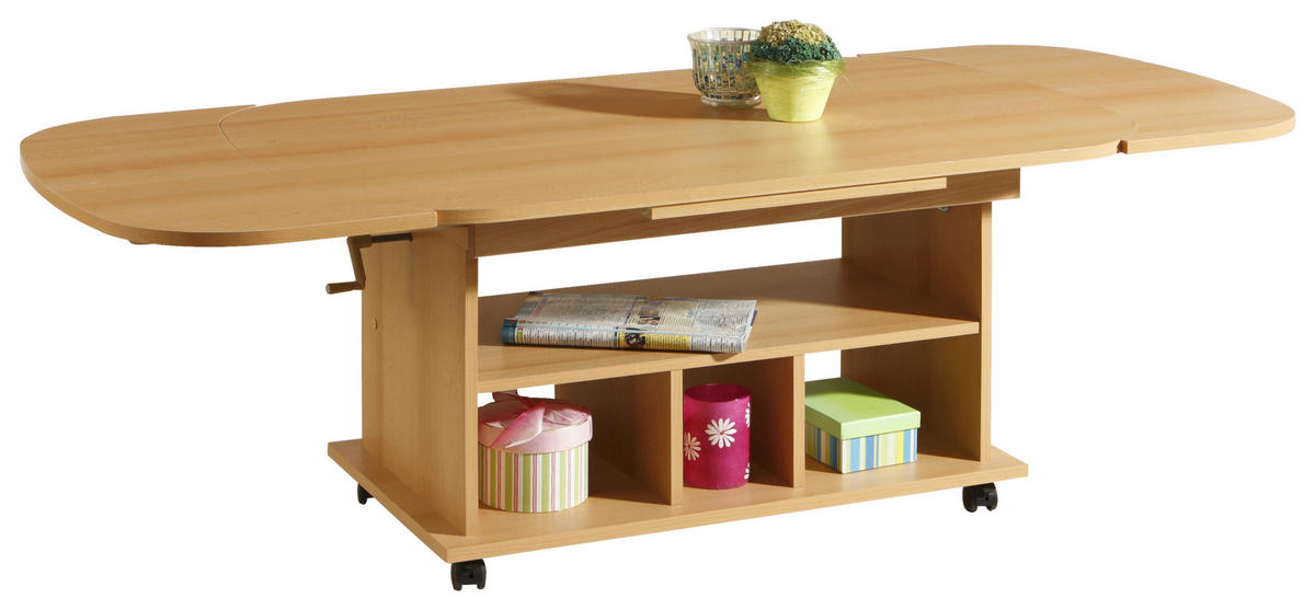Couchtisch Babsi III buche Nachbildung B/H/T: ca. 107x53x67 cm Babsi III - buche/schwarz (107,00/53,00/67,00cm) - Hela