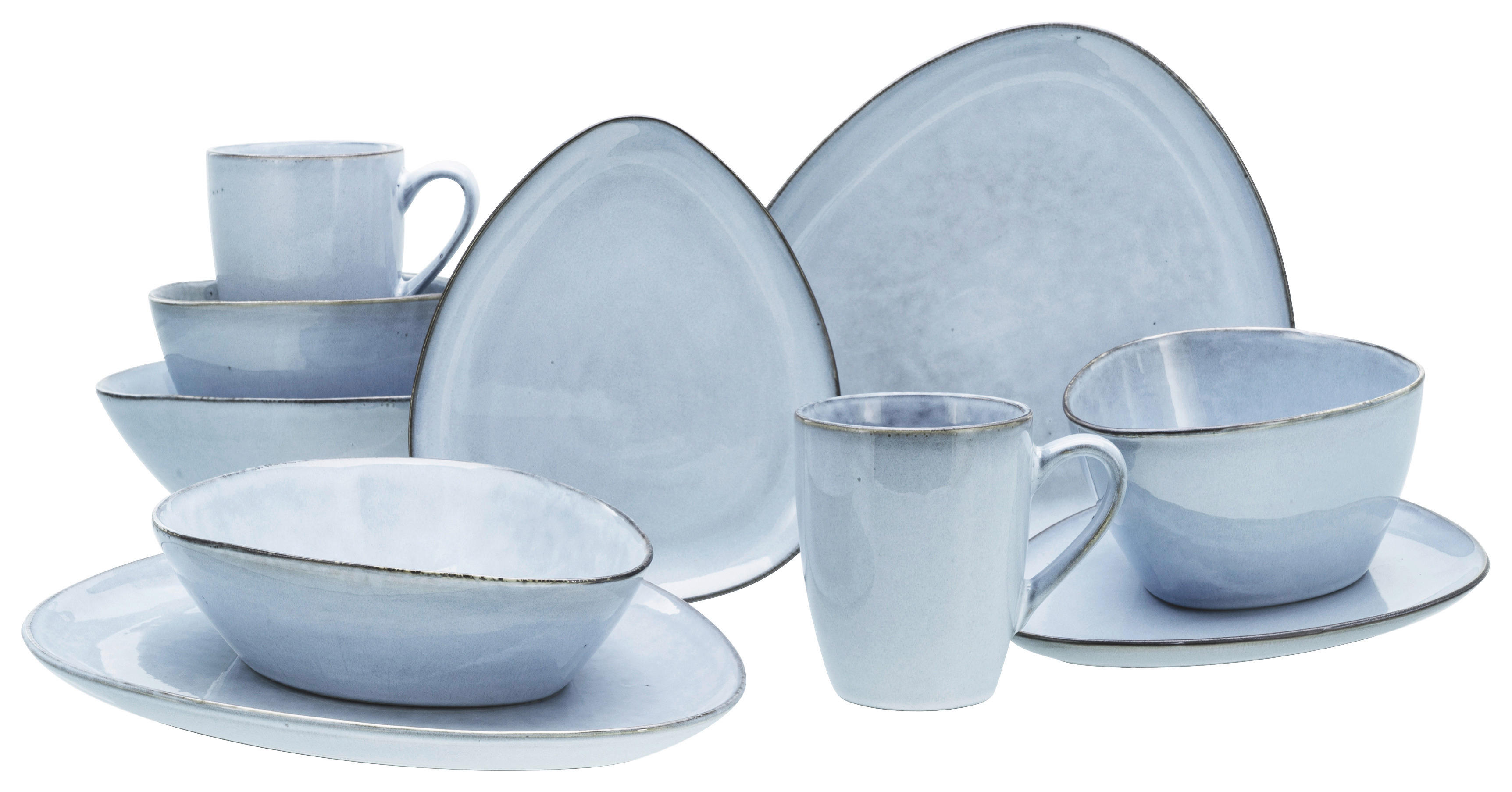 CreaTable Kombiservice Cloudy Skyblue blau Steinzeug 10 tlg. Cloudy Skyblue - blau - CreaTable