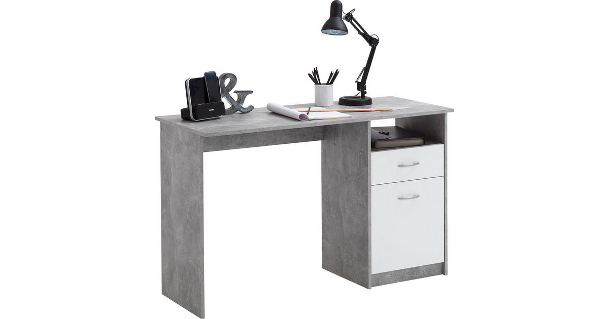 Schreibtisch Beton Optik weiß B/H/T: ca. 123x77x50 cm online bei POCO kaufen