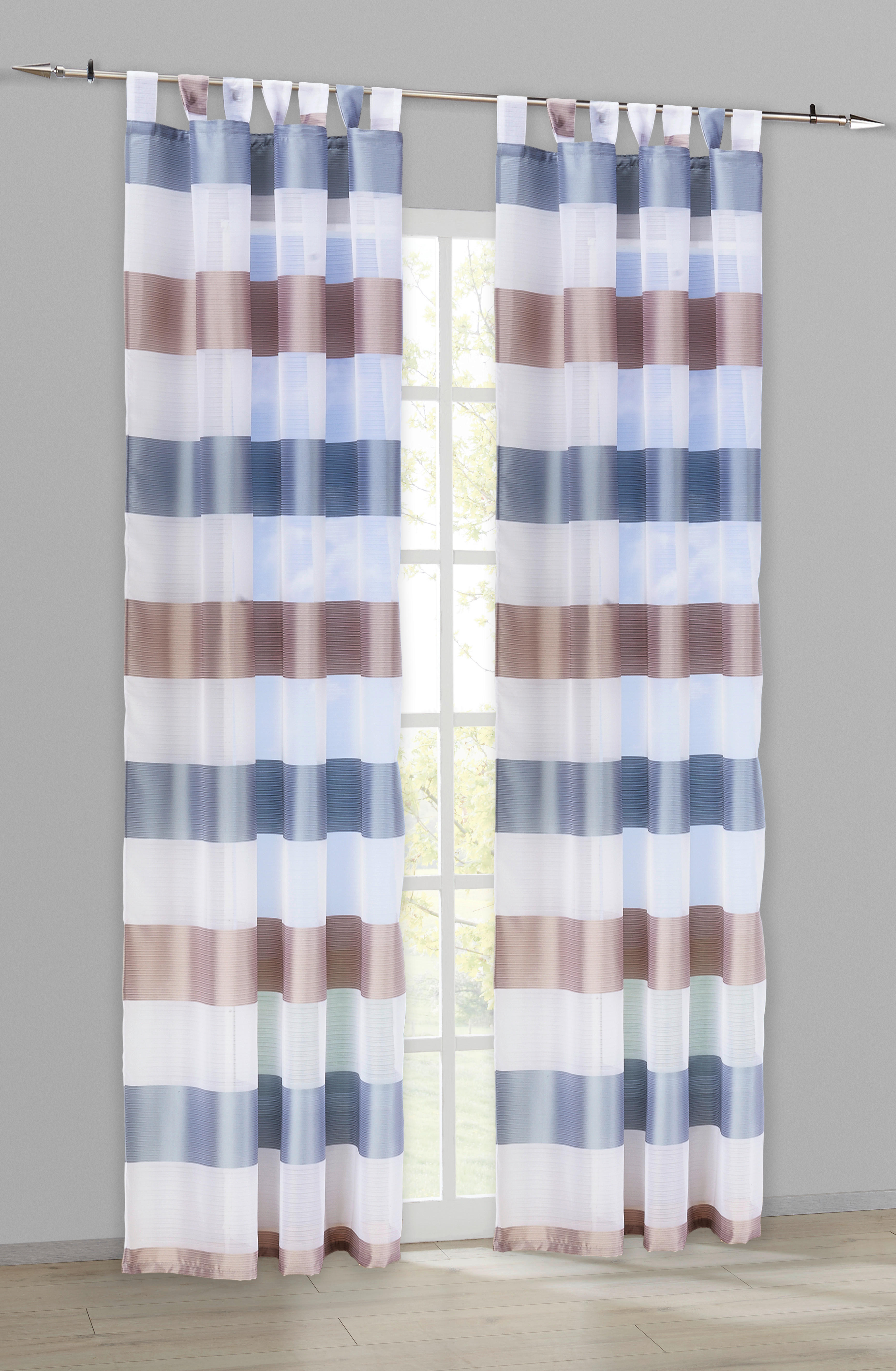 Kombivorhang Mia taupe B/L: ca. 140x245 cm Mia - taupe/türkis (140,00/245,00cm) - POCOline
