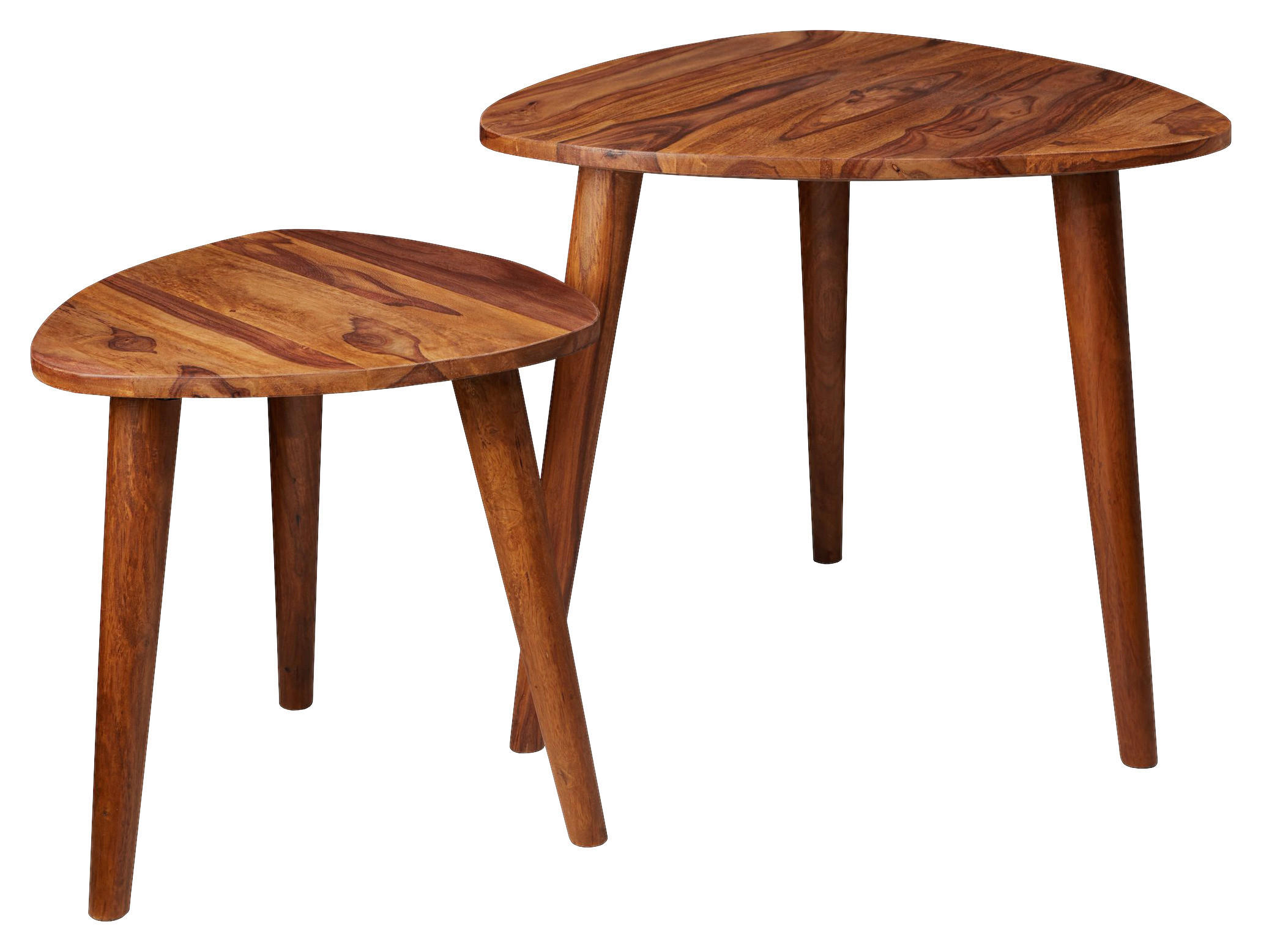 Beistelltisch 2er-Set natur Echtholz 2er-Set - natur - Wohnling