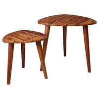 Beistelltisch 2er-Set natur Echtholz 2er-Set - natur - Wohnling