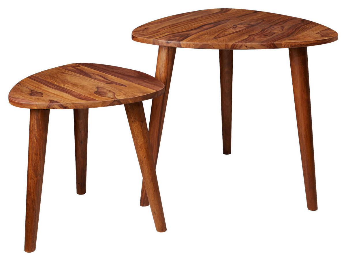 Beistelltisch 2er-Set natur Echtholz 2er-Set - natur - Wohnling