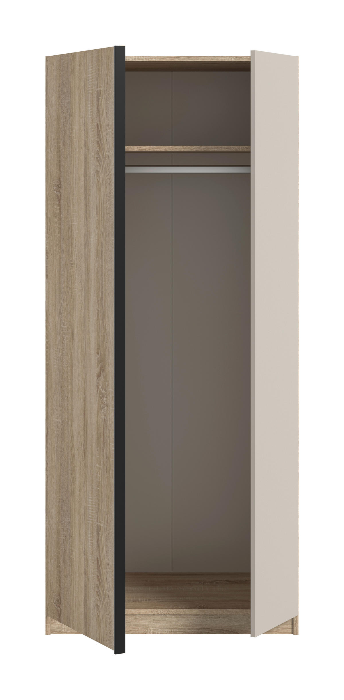 Kleiderschrank OAKLAND Eiche Sonoma Nachbildung Cashmere B/H/T: ca. 80x183x53 cm OAKLAND - Eiche/Cashmere (80,00/183,00/53,00cm) - xonox.home