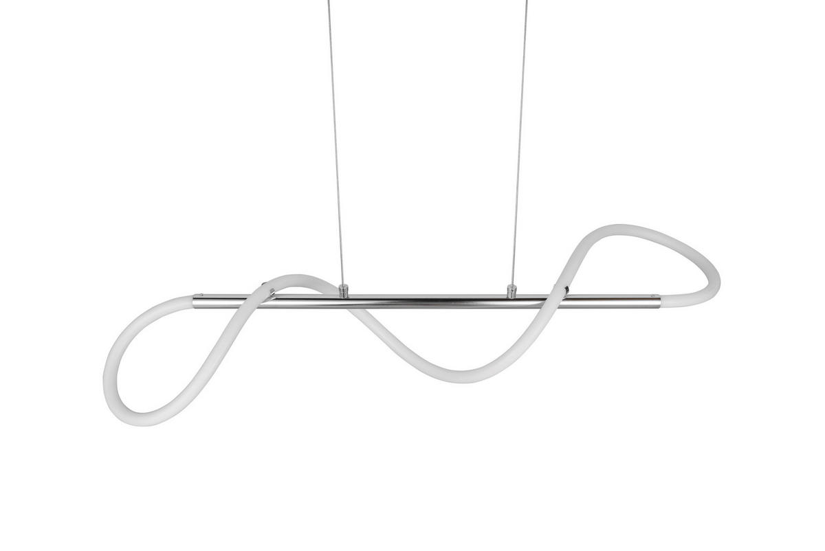 Reality LED-Pendelleuchte R32361106 Argos Chrom weiß Metall Acryl B/H/T: ca. 105x150x34 cm 1.0 Brennstellen Argos - weiß/Chrom (105,00/150,00/34,00cm) - Reality