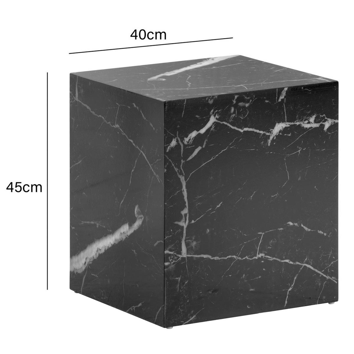 Couchtisch schwarz Marmor Optik B/H/T: ca. 40x45x40 cm Couchtisch - schwarz (40,00/45,00/40,00cm) - Wohnling