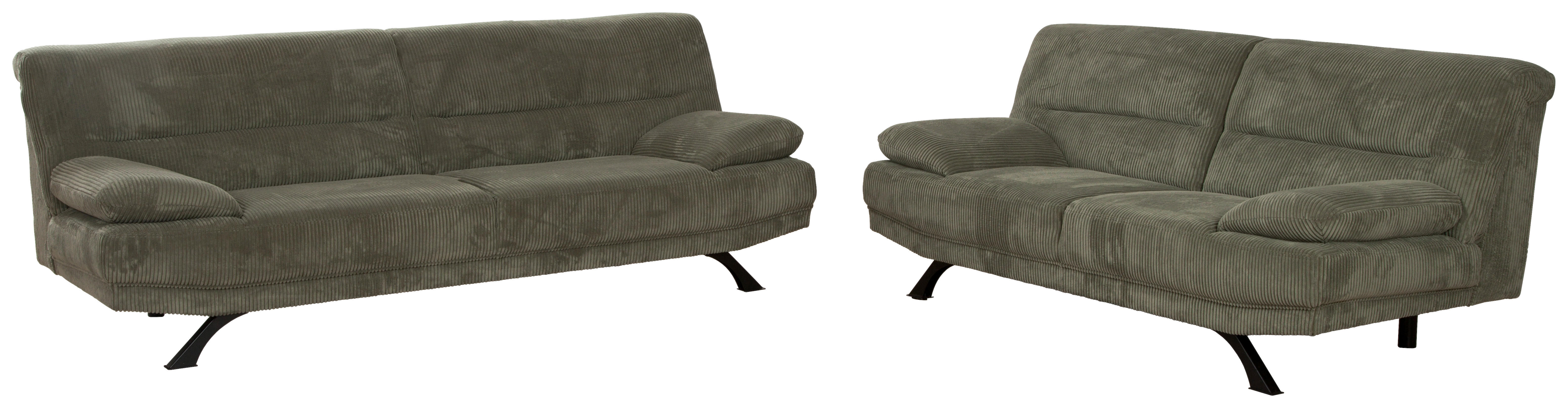 Sofa Bruno grün Microfaser B/H/T: ca. 191x83x94 cm Bruno - schwarz/grün (191,00/83,00/94,00cm)