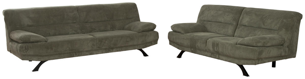 Sofa Bruno grün Microfaser B/H/T: ca. 191x83x94 cm Bruno - schwarz/grün (191,00/83,00/94,00cm)