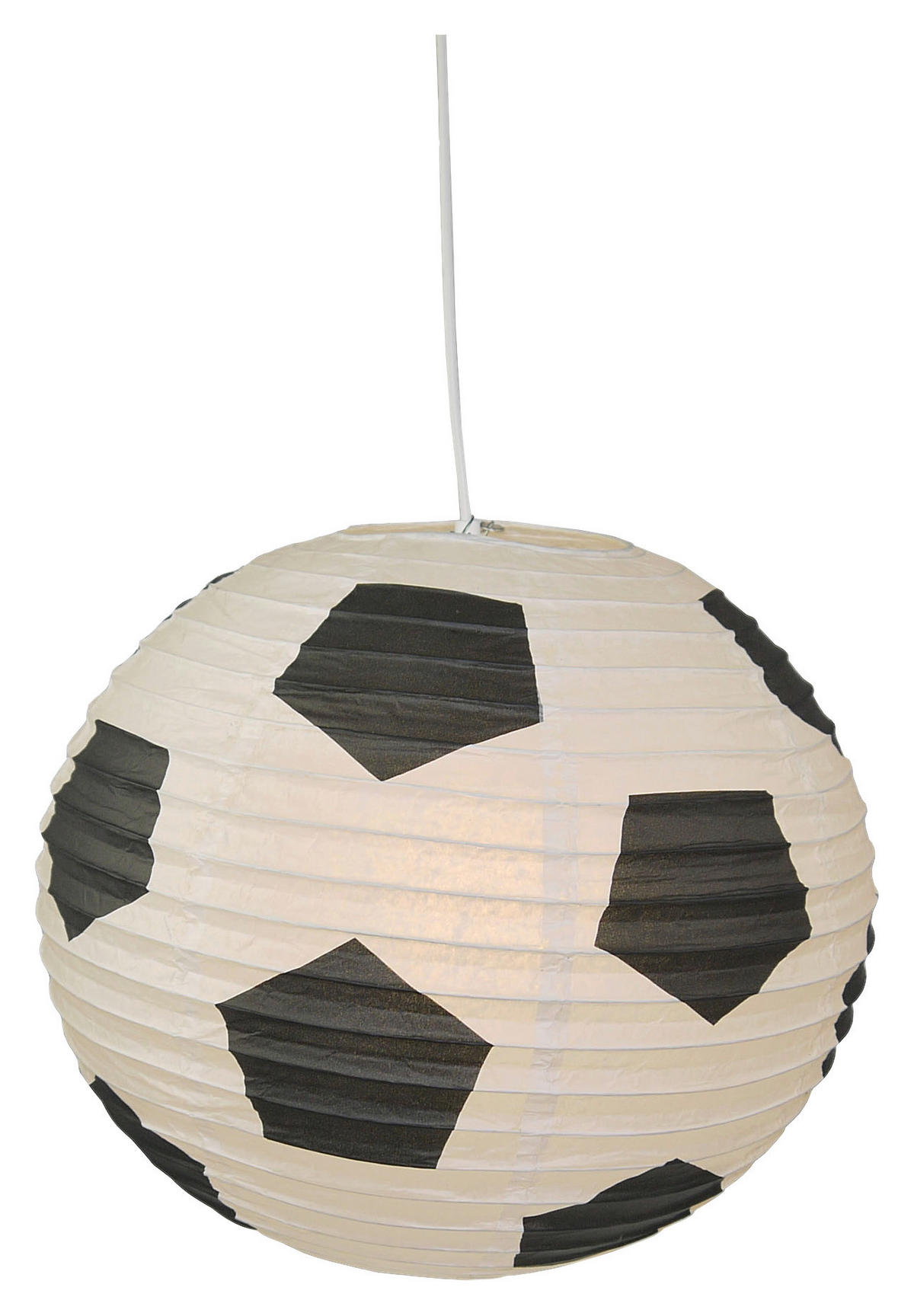 Niermann Pendelleuchte Fußball weiß schwarz Papier D: ca. 40 cm Pendelleuchte_Papierballon_Fußball - weiß/schwarz (40,00cm) - Niermann