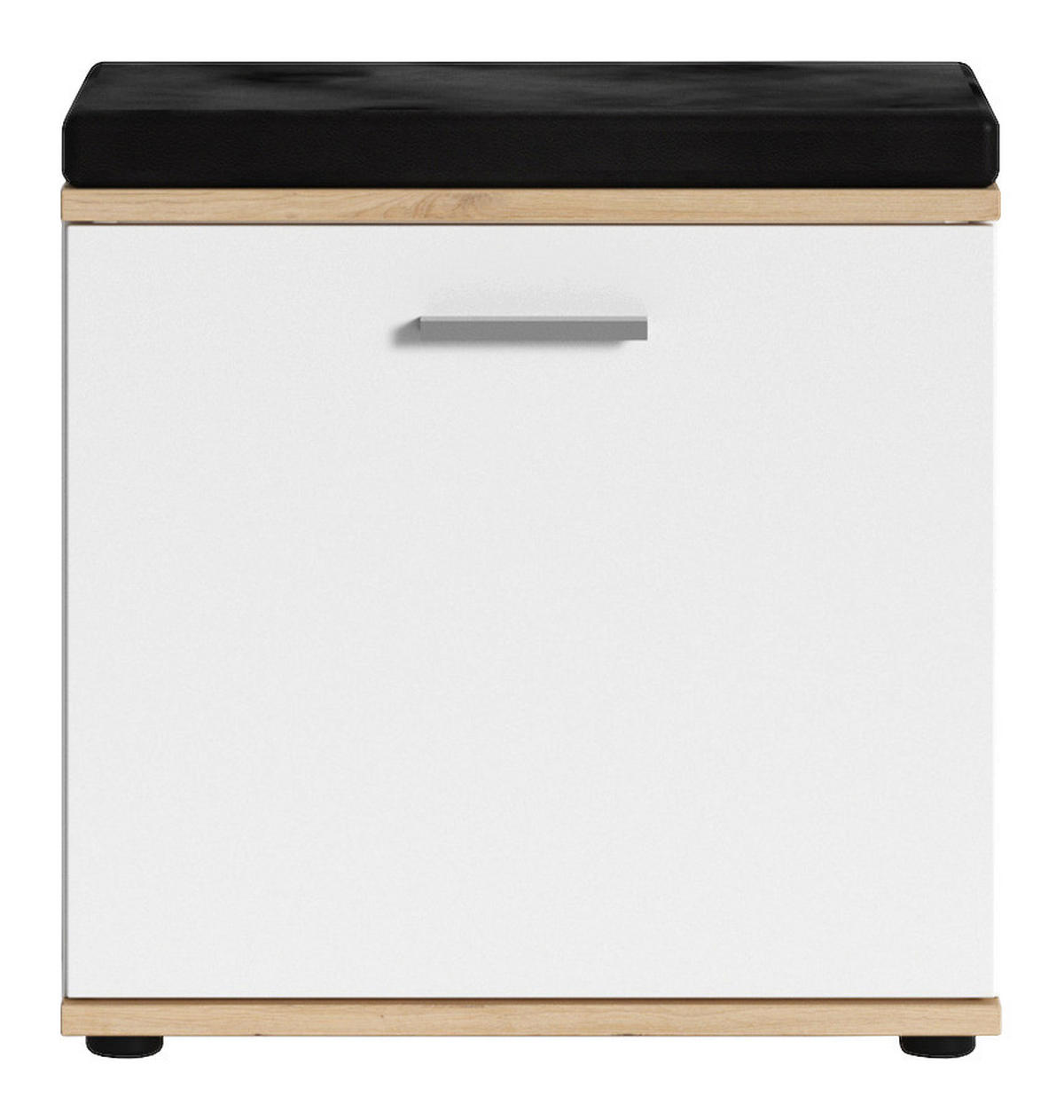 Sitzbank JAKOB Eiche Nachbildung weiß schwarz B/H/T: ca. 48,5x49x30 cm JAKOB - Eiche/weiß (48,50/49,00/30,00cm) - byLIVING