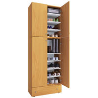 Schuhschrank Lona buche Nachbildung weiß B/H/T: ca. 70x200x39 cm Lona - weiß/buche (70,00/200,00/39,00cm) - VCM Möbel