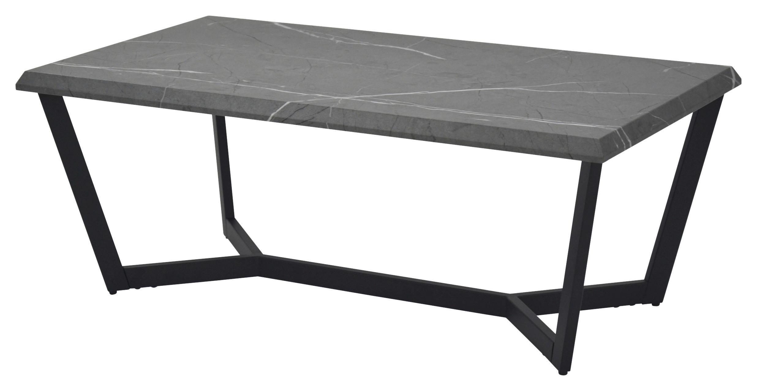 Couchtisch Roland grau Marmor Optik B/H/T: ca. 110x42x60 cm Roland - schwarz/grau (110,00/42,00/60,00cm)