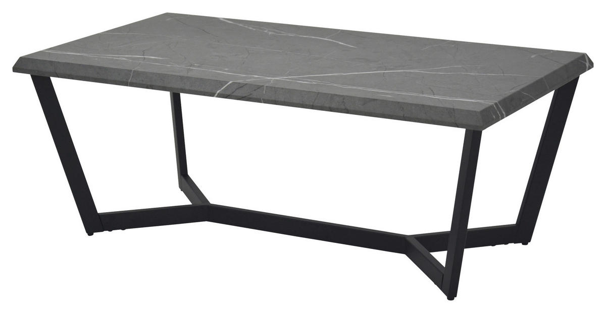 Couchtisch Roland grau Marmor Optik B/H/T: ca. 110x42x60 cm Roland - schwarz/grau (110,00/42,00/60,00cm)