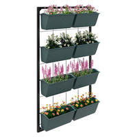 Outsunny Pflanzenständer schwarz Polypropylen B/H/L: ca. 14x52,5x90 cm Pflanzenregal - schwarz (90,00/14,00/52,50cm) - Outsunny