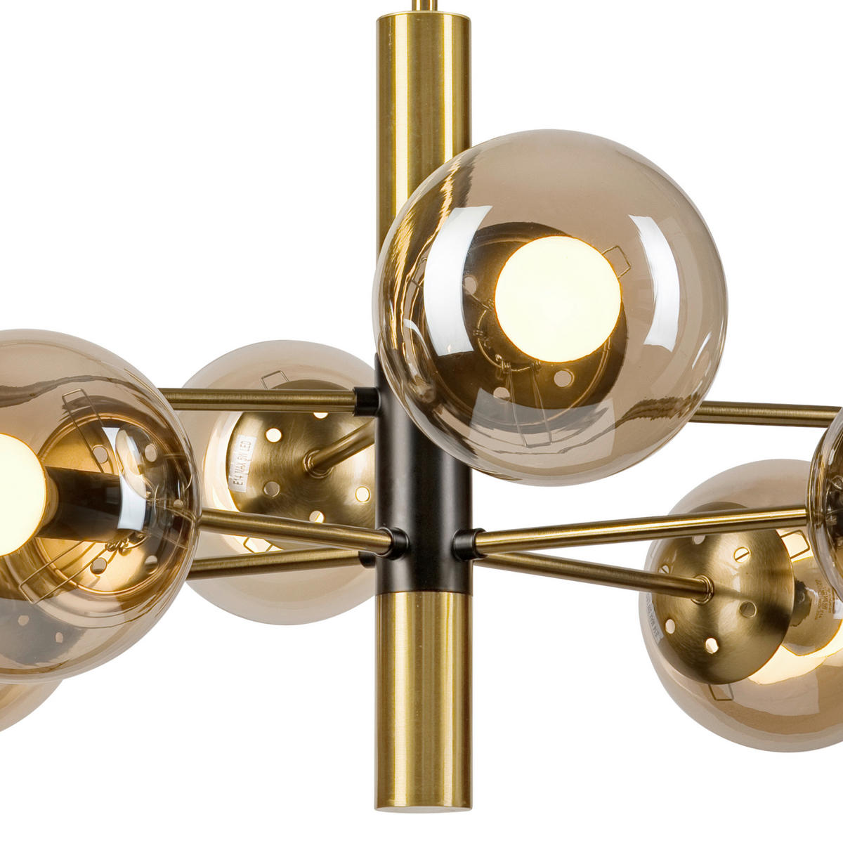 Lamkur Pendelleuchte Pendelleuchte_8flg. - gold/schwarz (68,00/76,00cm) - Lamkur