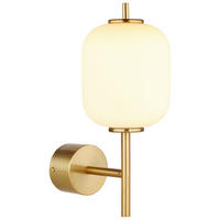 GLOBO Wandleuchte messing Glas Metall B/H: ca. 13,5x29 cm 1 Brennstellen 15217W - messing (13,50/29,00cm) - GLOBO