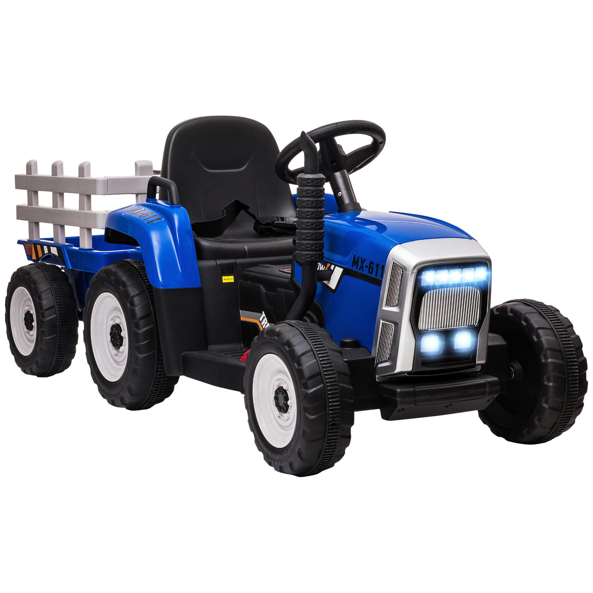 HOMCOM Kinder Elektro-Traktor blau B/H/L: ca. 50x52,5x136,5 cm