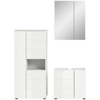 Badezimmer-Set VIRA weiß weiß Hochglanz B/H/T: ca. 135x190x34 cm VIRA - weiß (135,00/190,00/34,00cm) - xonox.home