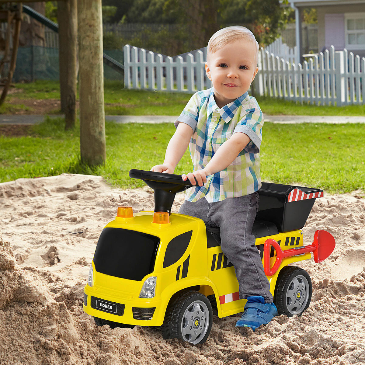 HOMCOM Kinder-Rutschauto gelb B/H/L: ca. 28,2x42x72 cm Rutschauto - gelb (72,00/28,20/42,00cm) - HOMCOM