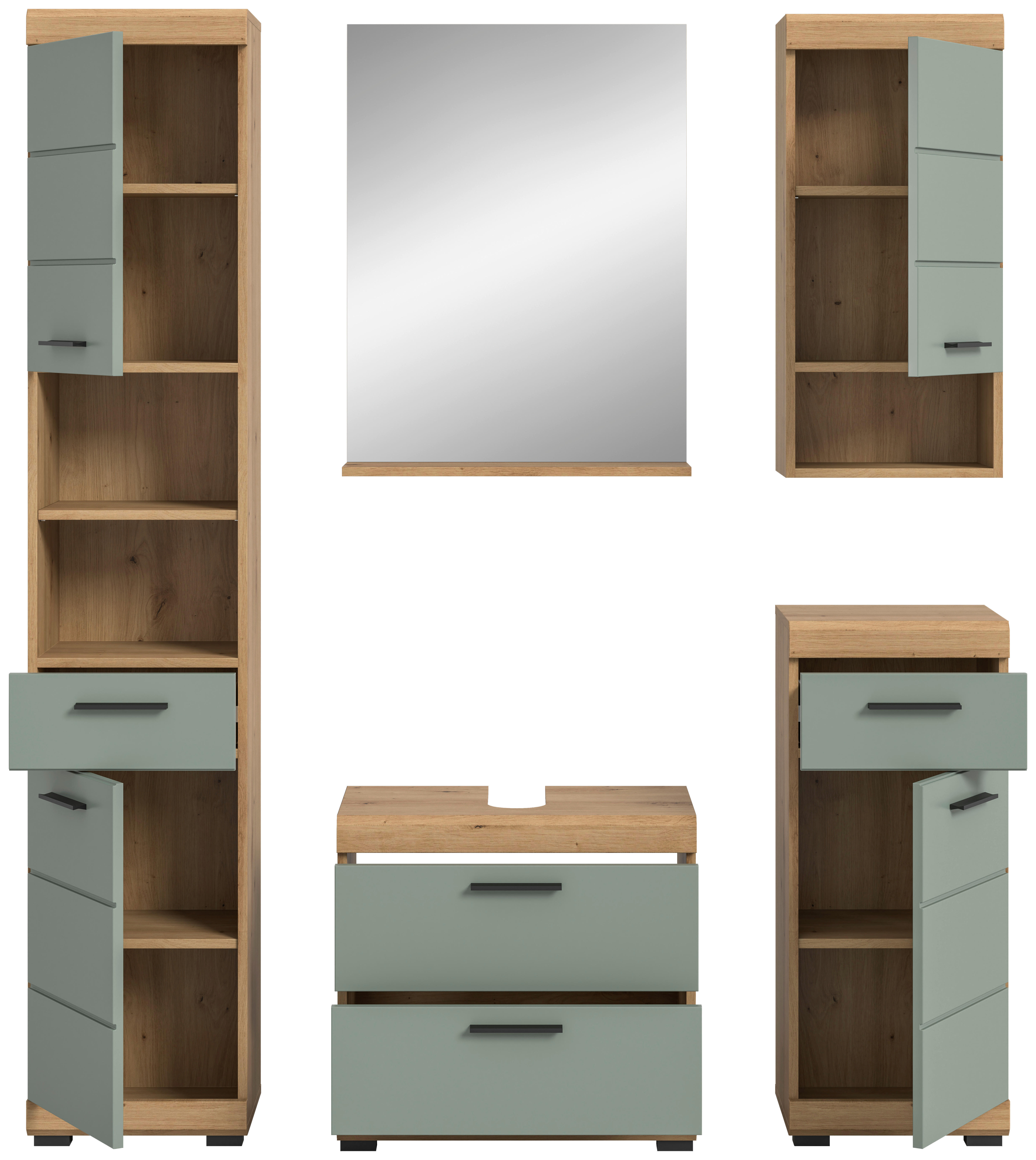 Badezimmer-Set Scout Eiche Artisan Nachbildung salbei Nachbildung B/H/T: ca. 164x191x37 cm Scout - Eiche/salbei (164,00/191,00/37,00cm) - xonox.home