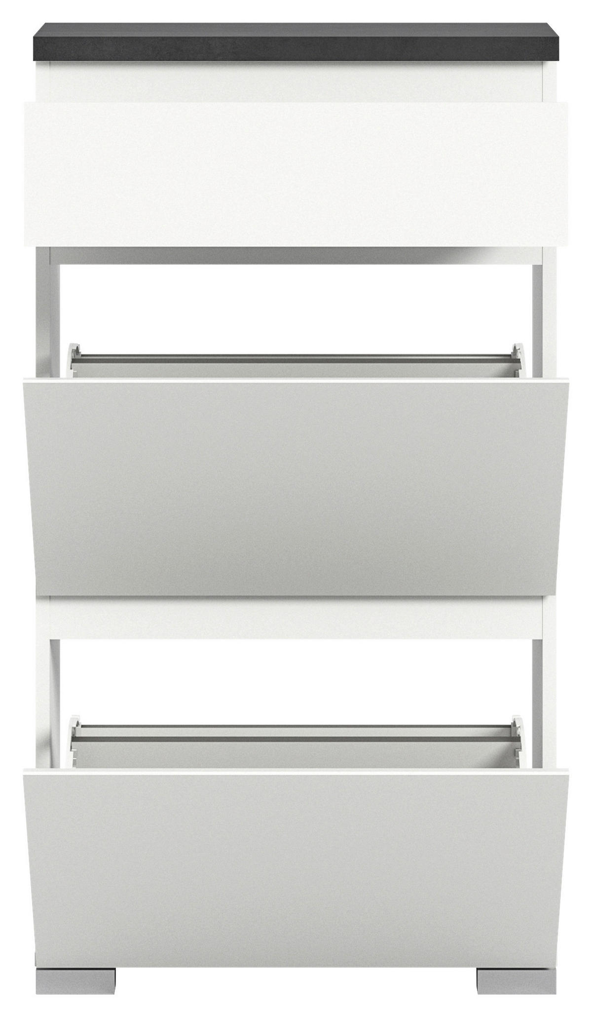 Schuhschrank Shoelove weiß grau B/H/T: ca. 60x109x27 cm Shoelove - weiß/grau (60,00/109,00/27,00cm) - xonox.home