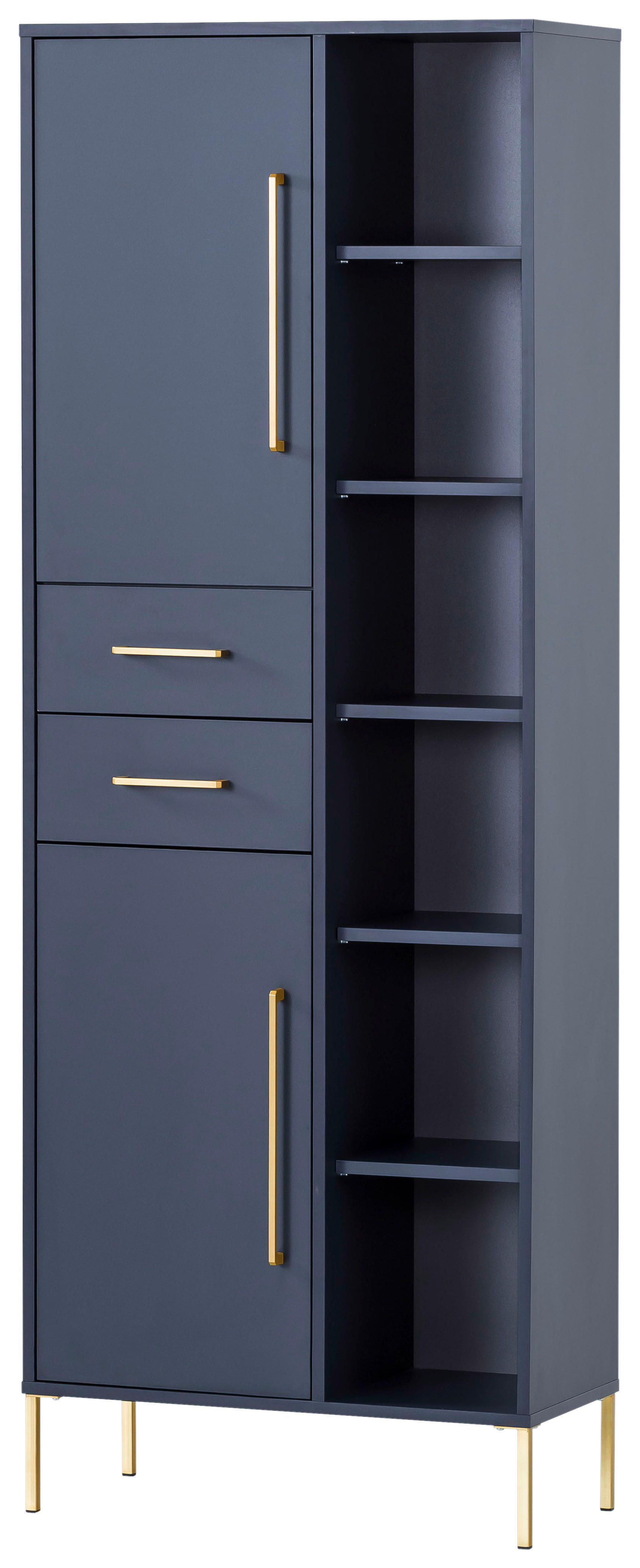 Hochschrank Kent dunkelblau B/H/T: ca. 67,1x184,3x33,1 cm Kent - dunkelblau (67,10/184,30/33,10cm) - Möbelpartner