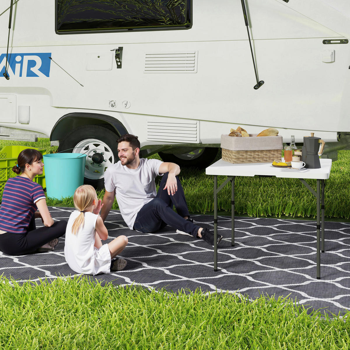 Outsunny Campingtisch B/H/L: ca. 86x74x86 cm Campingtisch - weiß (86,00/86,00/74,00cm) - Outsunny