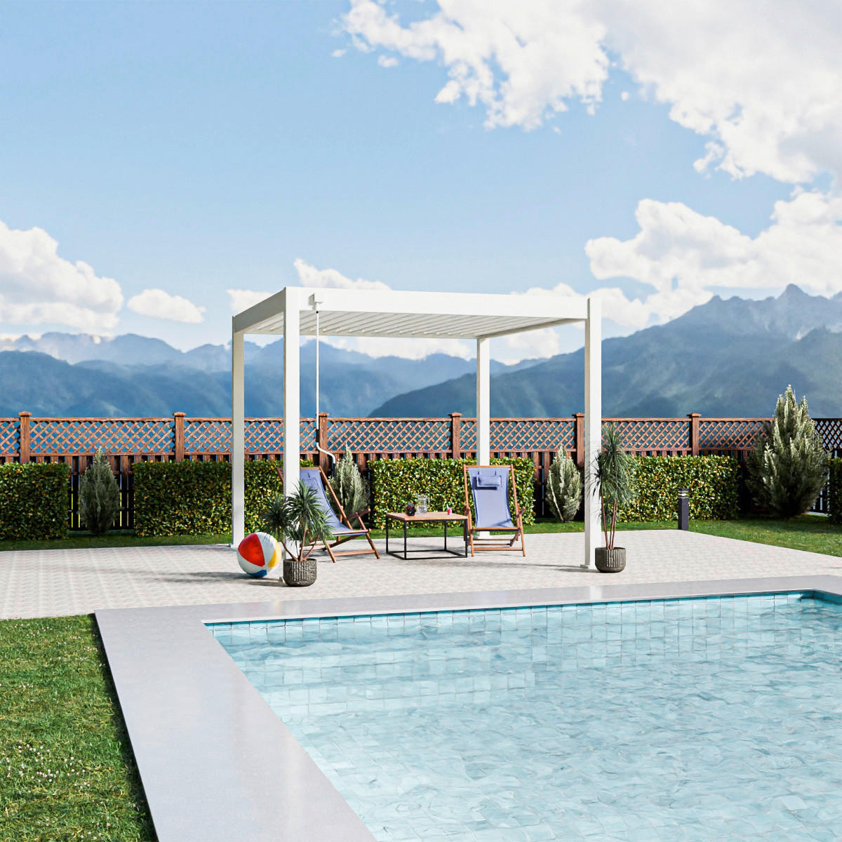 PergoLine Pergola Trumpf weiß Aluminium B/H/L: ca. 300x255x300 cm Trumpf - weiß (300,00/300,00/255,00cm) - PergoLine