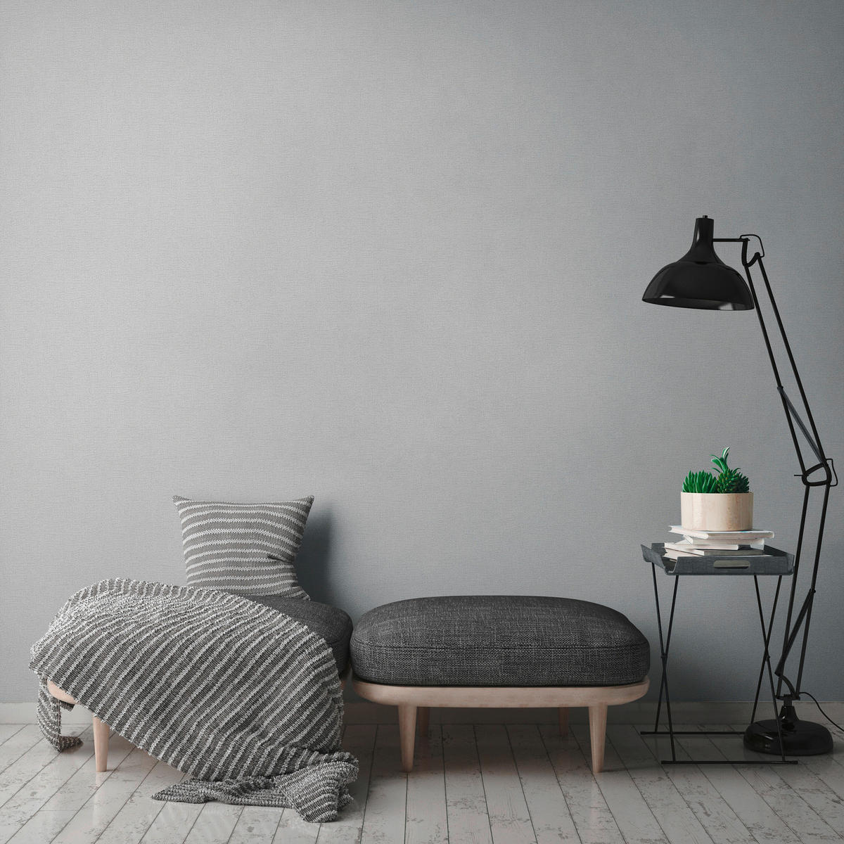 A.S.Creation Vliestapete Attractive Uni grau B/L: ca. 53x1005 cm Attractive - grau (53,00/1005,00cm) - A.S.Creation