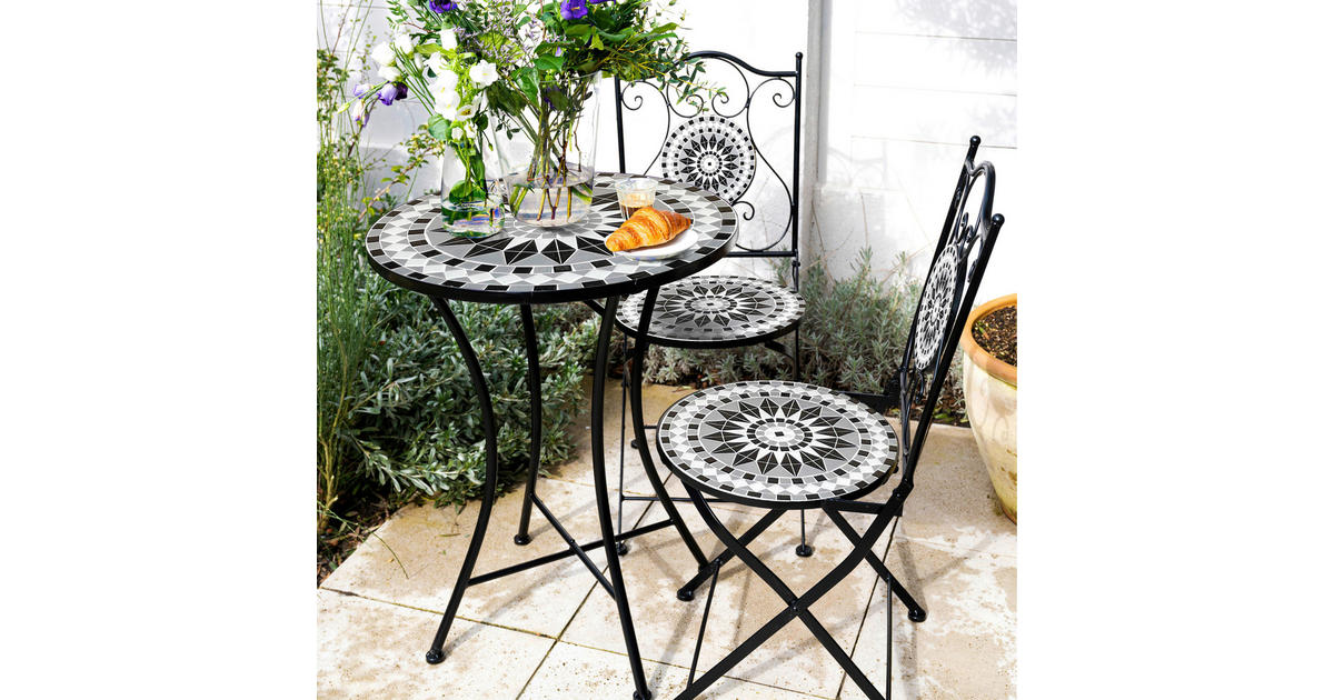 AXI Outdoor Living Bistroset Amelie Mosaik schwarz Metall B H L ca. 60x92x60 cm online bei POCO kaufen