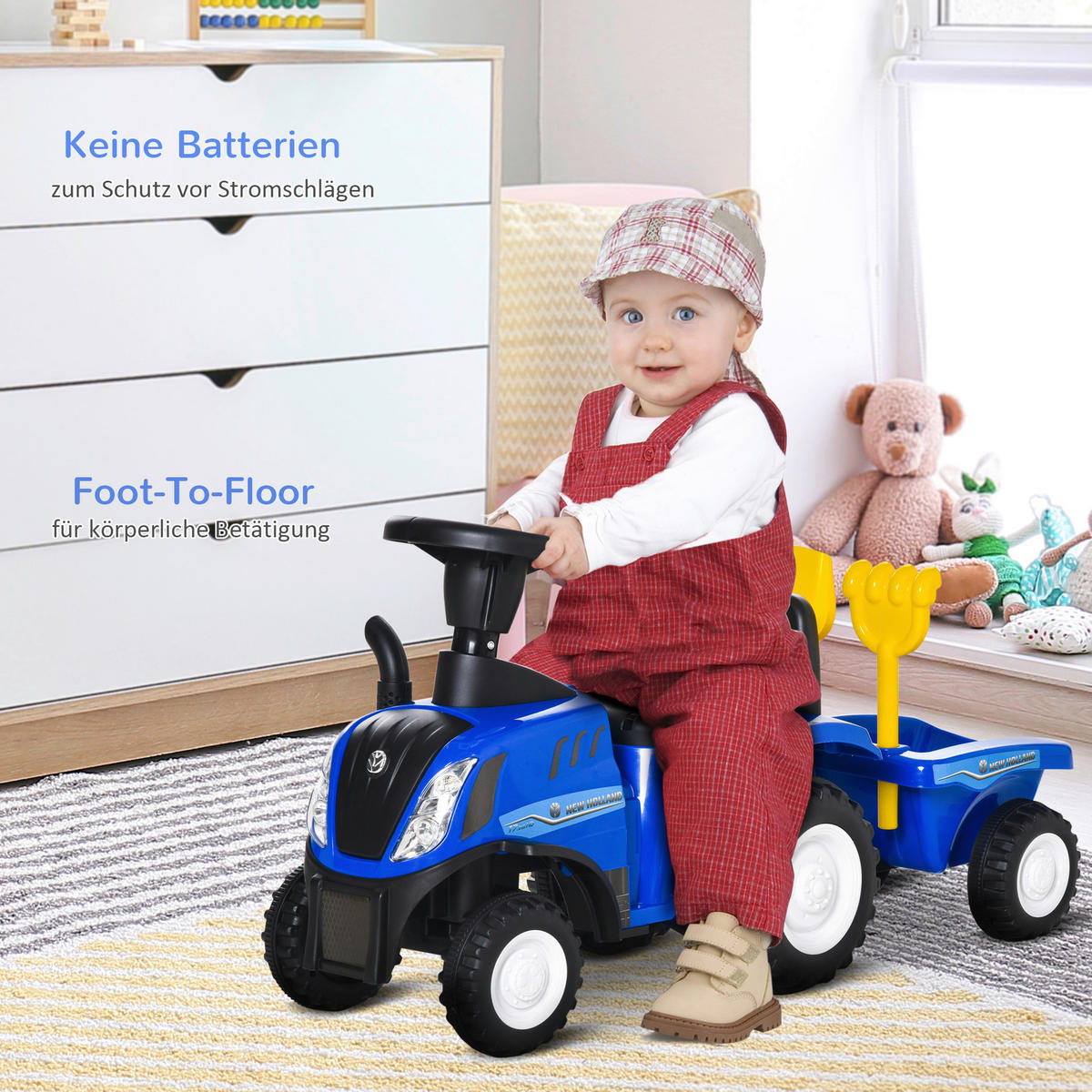 HOMCOM Kinder-Rutschauto Rutschauto - (91,00/29,00/44,00cm) - HOMCOM