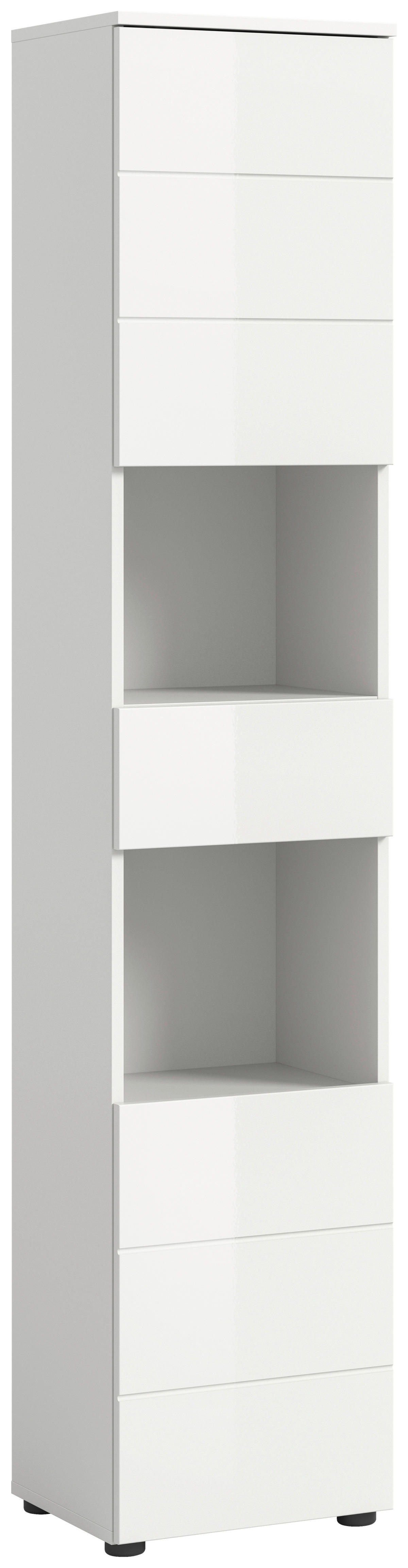 Badhochschrank VIRA weiß weiß Hochglanz B/H/T: ca. 38x190x34 cm VIRA - weiß (38,00/190,00/34,00cm) - xonox.home