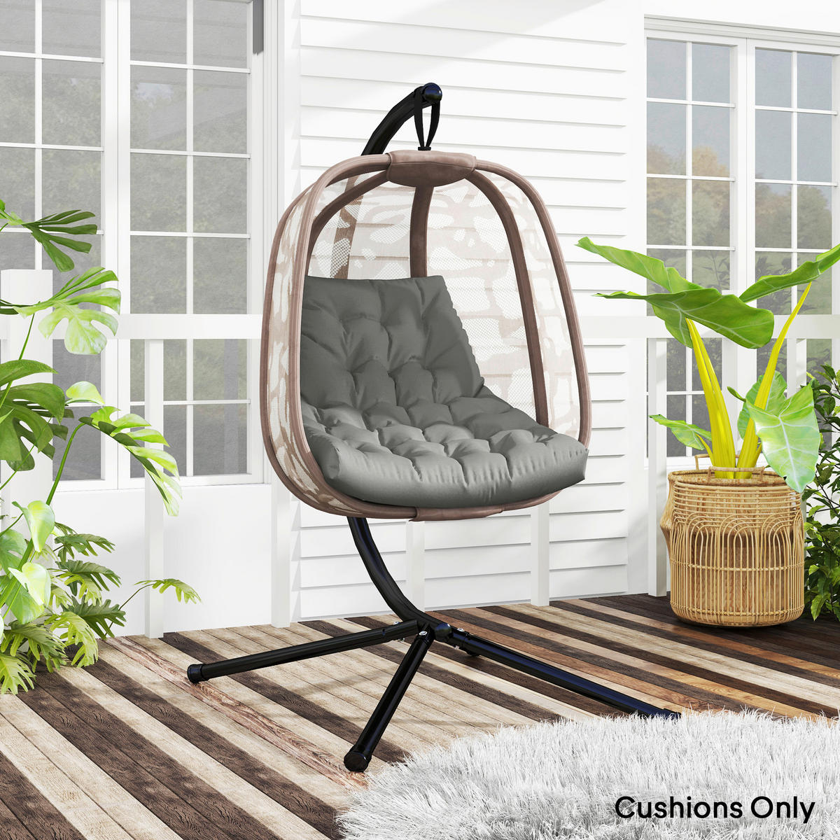 Outsunny Sitzkissen grau Schaumstoff B/H/L: ca. 100x8x120 cm Sitzkissen - grau (120,00/100,00/8,00cm) - Outsunny