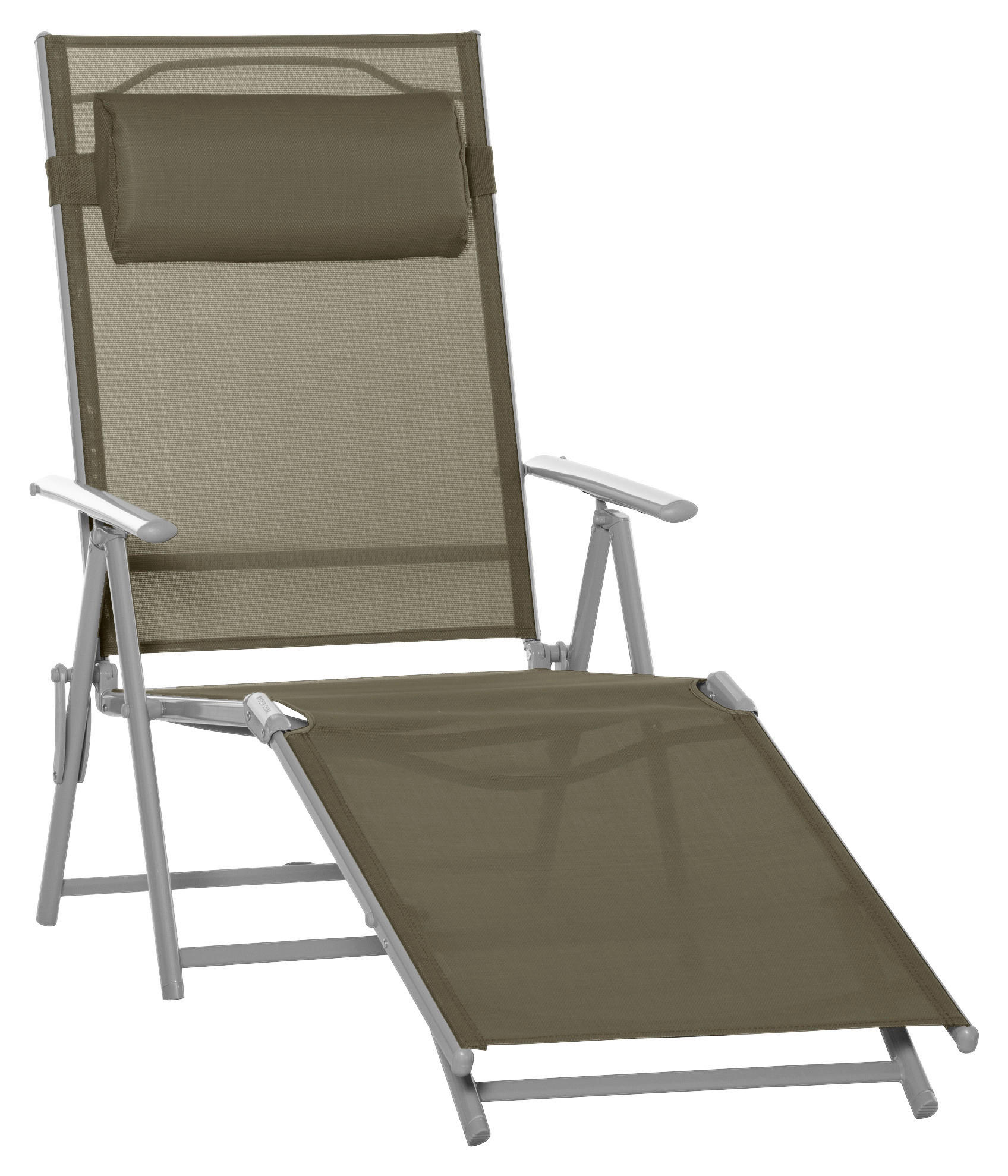 Outsunny Gartenliege grau Metall B/H/L: ca. 64x65x190 cm günstig online kaufen