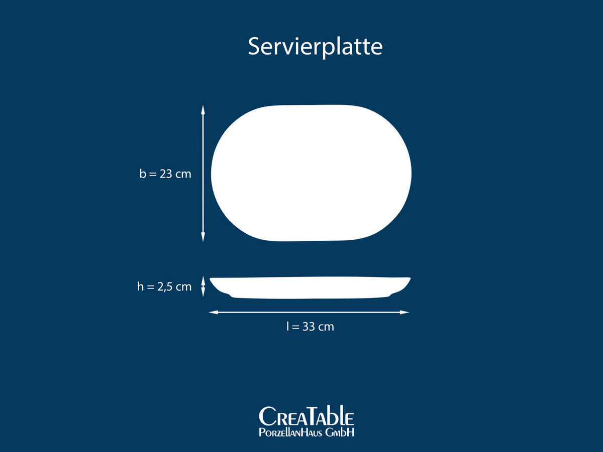 CreaTable Servierplatte Uno Offwhite weiß Steinzeug Uno Offwhite - weiß - CreaTable