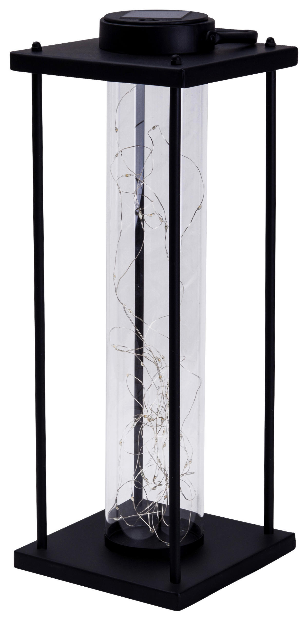 LED-Solarleuchte 5294922 schwarz Metall Glas B/H/T: ca. 16,5x51,5x16,5 cm LED Solarleuchte "FAIRYLIGHT" - schwarz (16,50/51,50/16,50cm) - Näve Leuchten