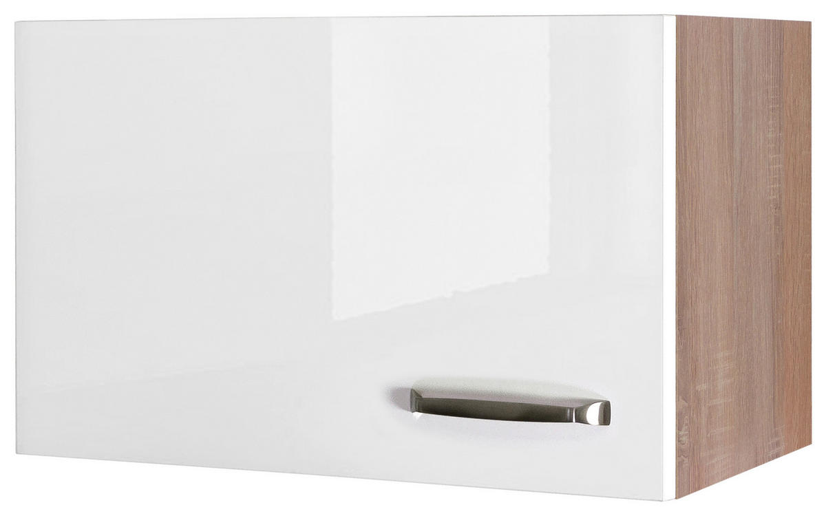 Hängeschrank Valero weiß Hochglanz B/H/T: ca. 60x32x32 cm Valero - Eiche/weiß (60,00/32,00/32,00cm) - Flex-Well