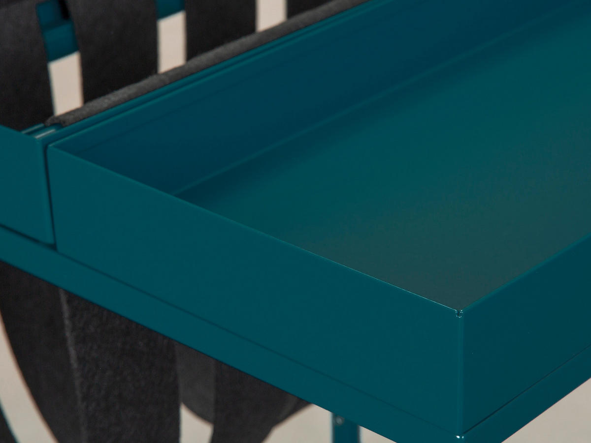 Zeitungsständer Club NY blau pulverbeschichtet Metall B/H/T: ca. 35x40x35 cm Club NY - blau/schwarz (35,00/40,00/35,00cm) - Inter Link