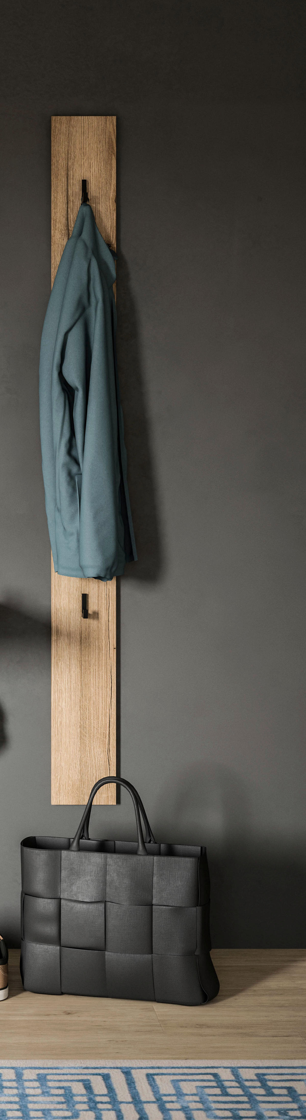 Garderobenhaken Naro Evoke Oak Nachbildung B/H/T: ca. 15x160x2 cm Naro - (15,00/160,00/2,00cm) - xonox.home