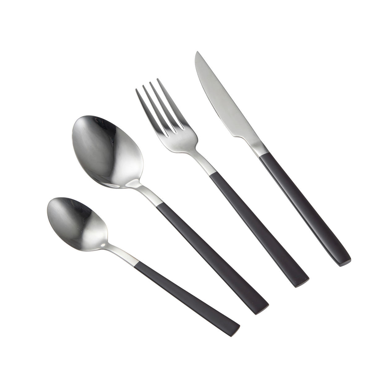 BERGNER Besteckset CHARCOAL silber Edelstahl 16 tlg. CHARCOAL - silber (27,00/17,00/6,70cm) - BERGNER