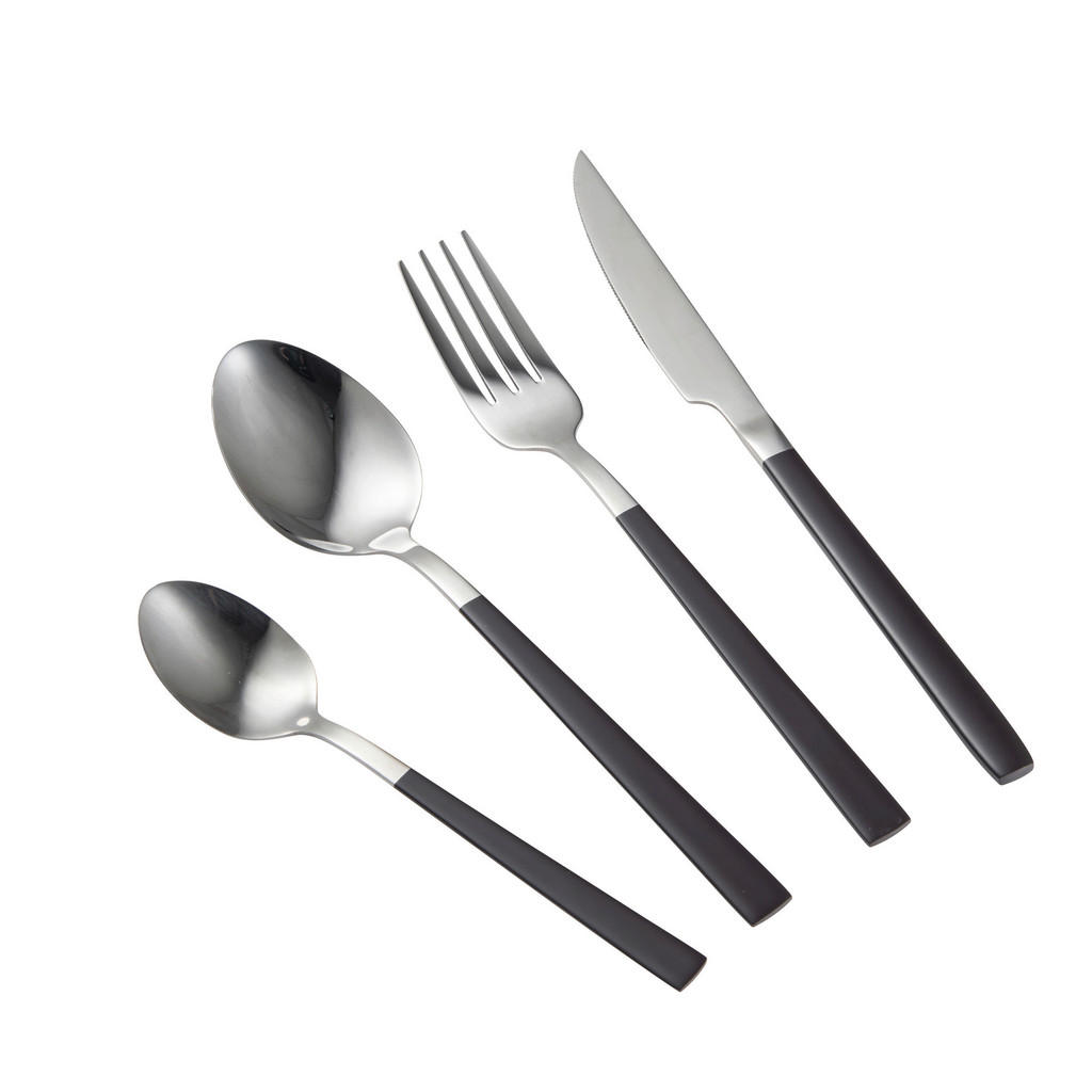 Thumbnail - BERGNER Besteckset CHARCOAL silber Edelstahl 16 tlg.