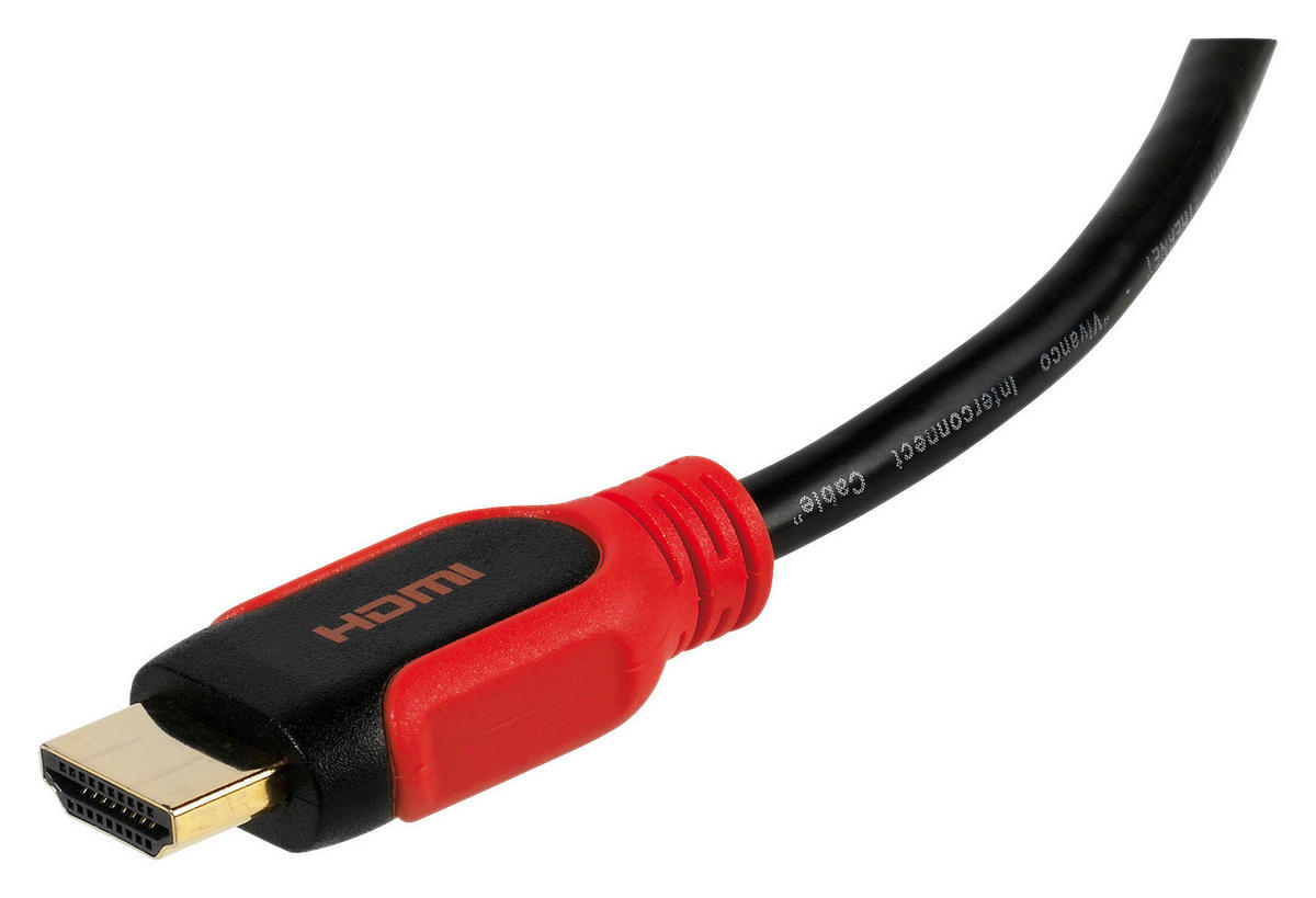 Vivanco HDMI-Kabel schwarz rot HDMI-Kabel_High_Speed 1,5m - rot/schwarz (150,00cm) - Vivanco