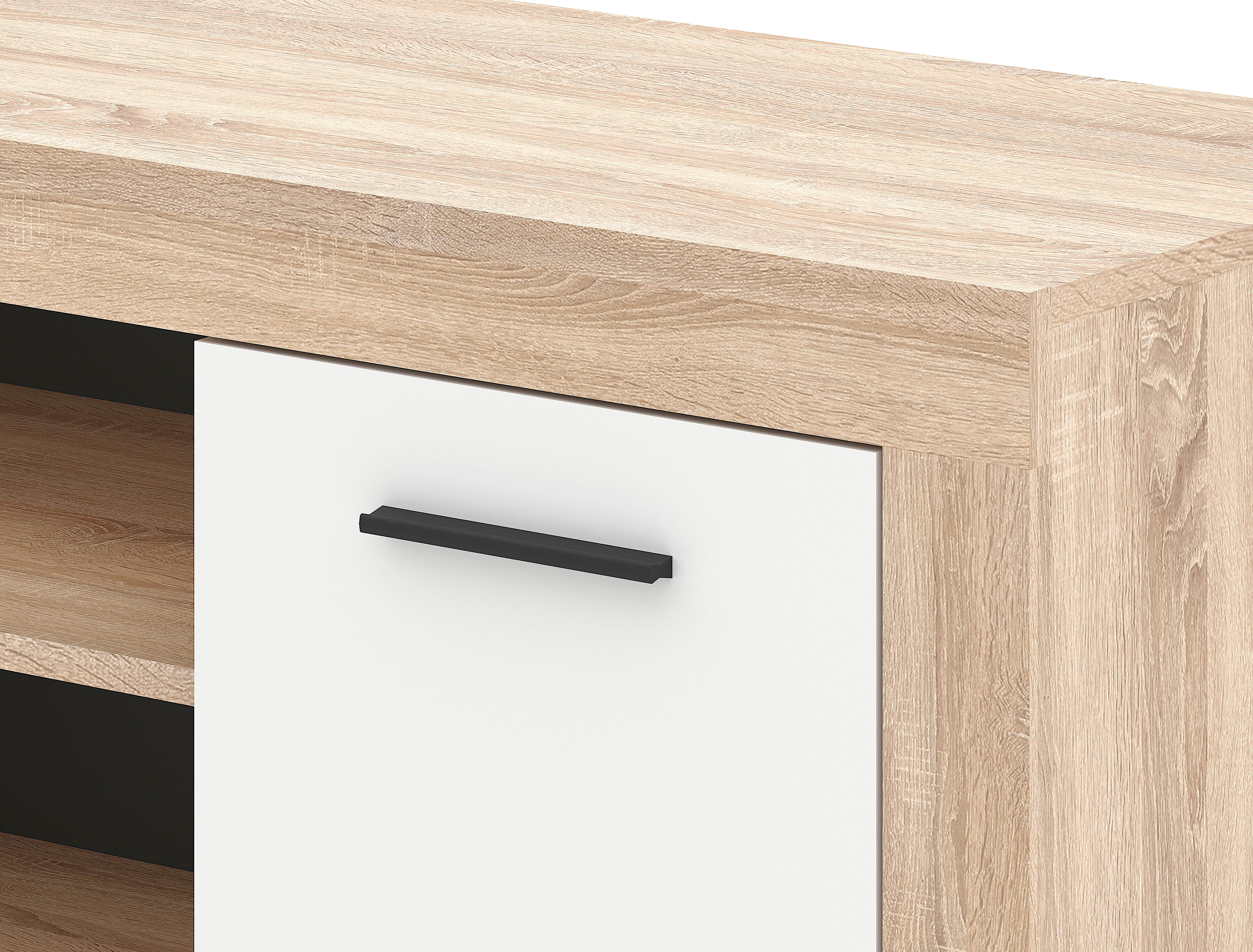 TV-Lowboard LUNA 2D Eiche Sonoma Nachbildung weiß matt B/H/T: ca. 140x40x40 cm LUNA 2D - Eiche/weiß (140,00/40,00/40,00cm) - WIPMEB