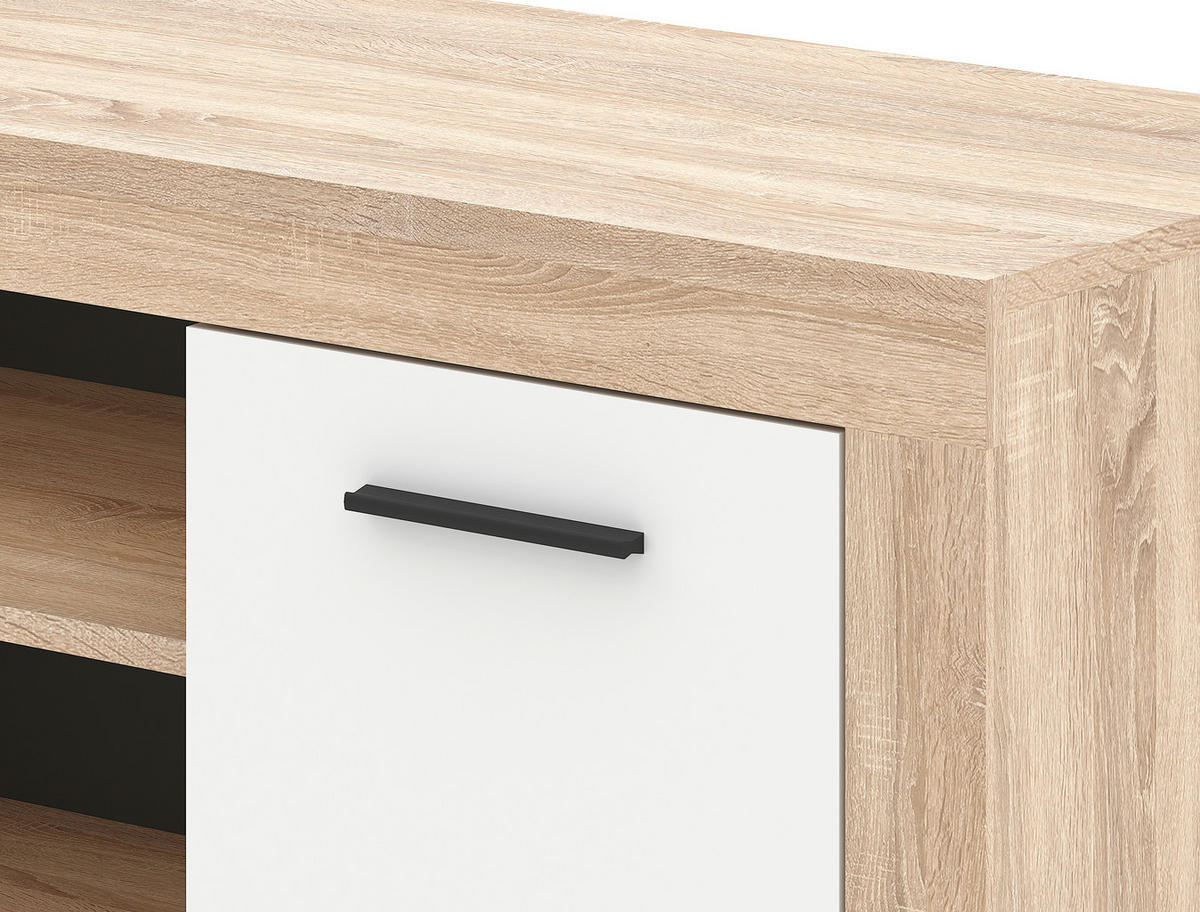 TV-Lowboard LUNA 2D Eiche Sonoma Nachbildung weiß matt B/H/T: ca. 140x40x40 cm LUNA 2D - Eiche/weiß (140,00/40,00/40,00cm) - WIPMEB